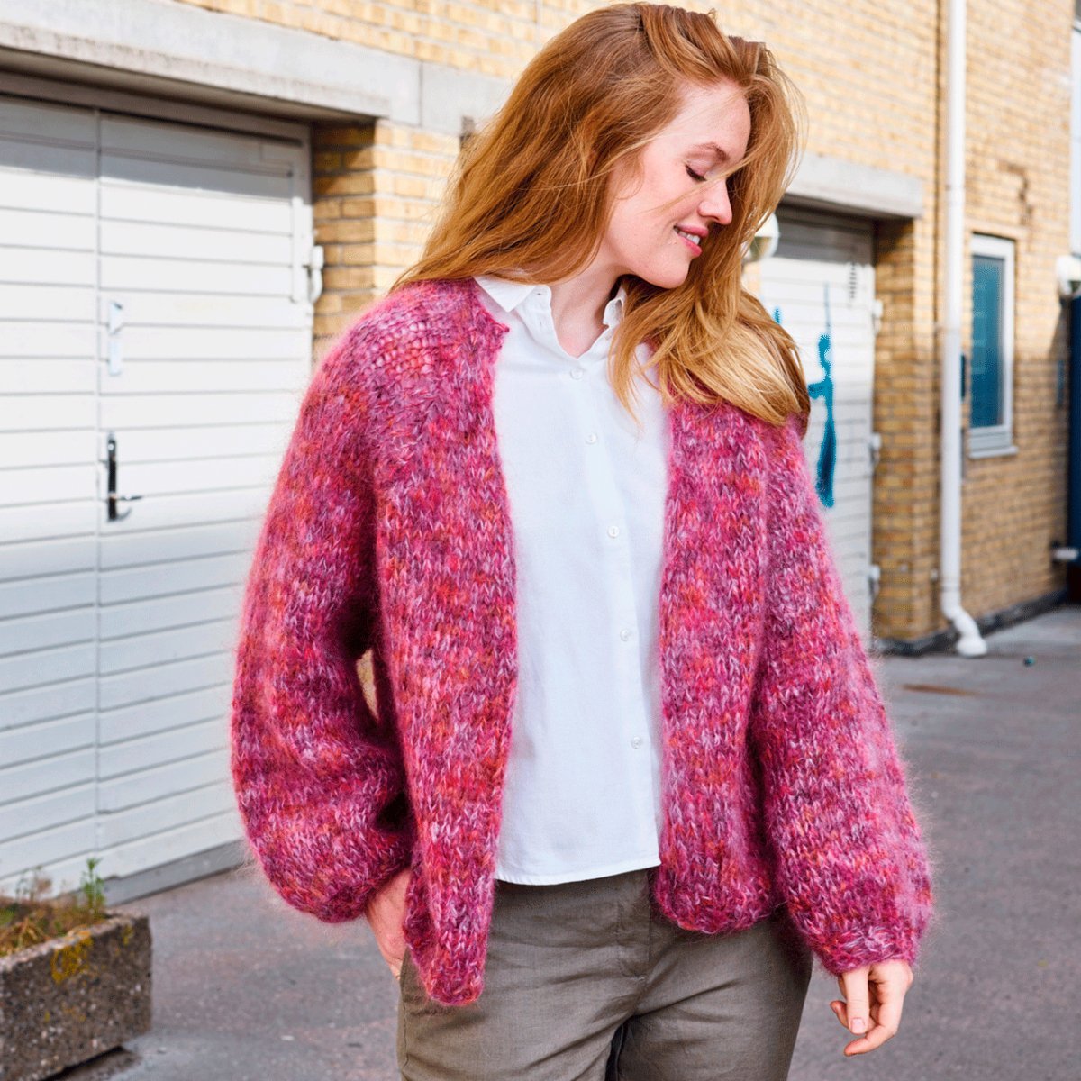 Bella Color lang cardigan i 2 tråde