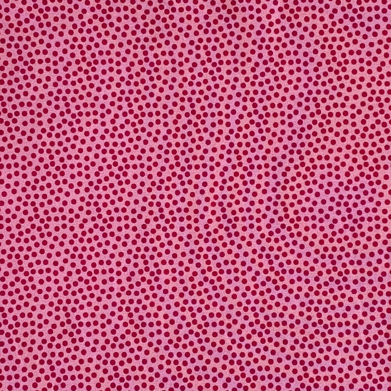 Bomuldsjersey med tætte prikker, pink - KreStoffer