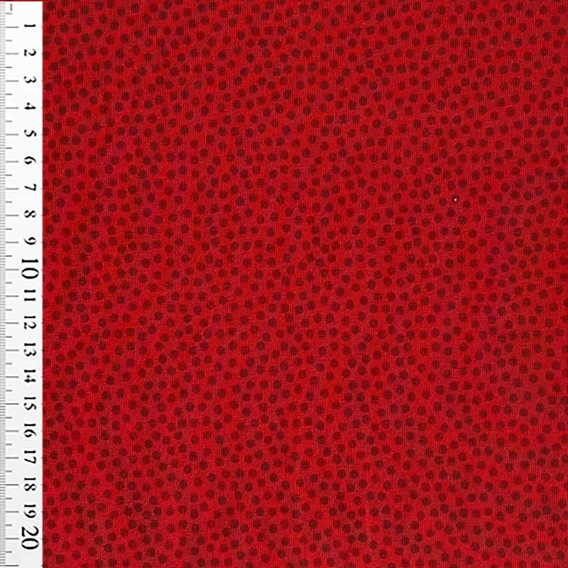 Bomuldsjersey med tætte prikker, rød - KreStoffer