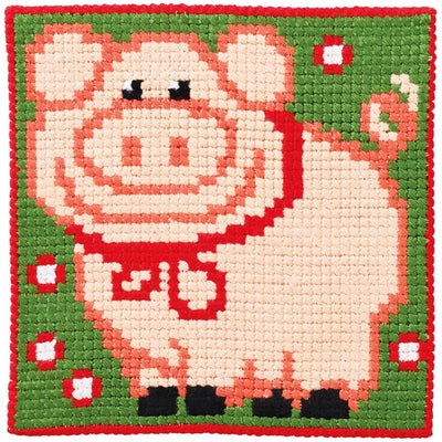 Børnestramaj Gris, påtrykt broderikit fra Permin - KreStoffer