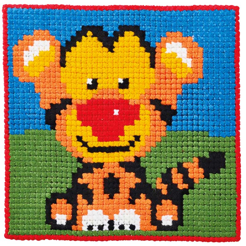 Børnestramaj Tiger påtrykt broderikit fra Permin