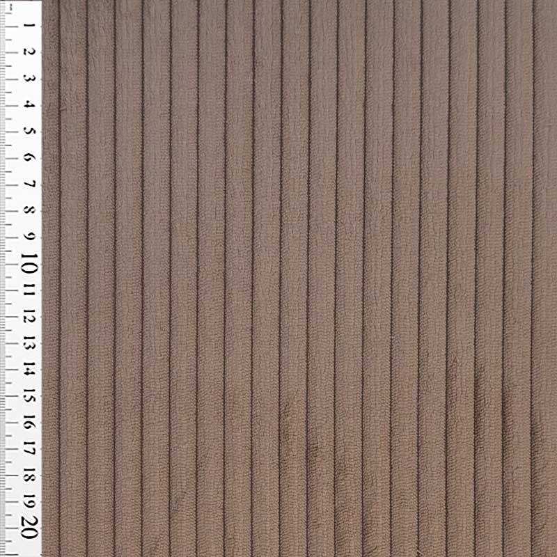 Bredriflet fløjl 9 mm, beige - KreStoffer