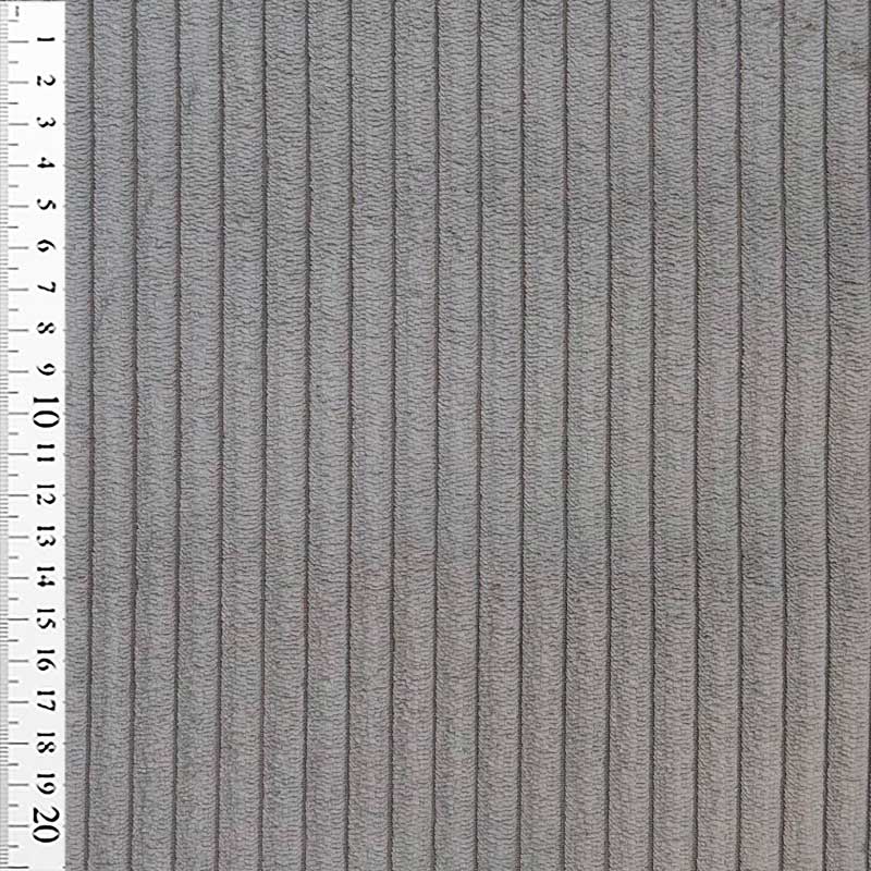 Bredriflet fløjl 9 mm, grå - KreStoffer