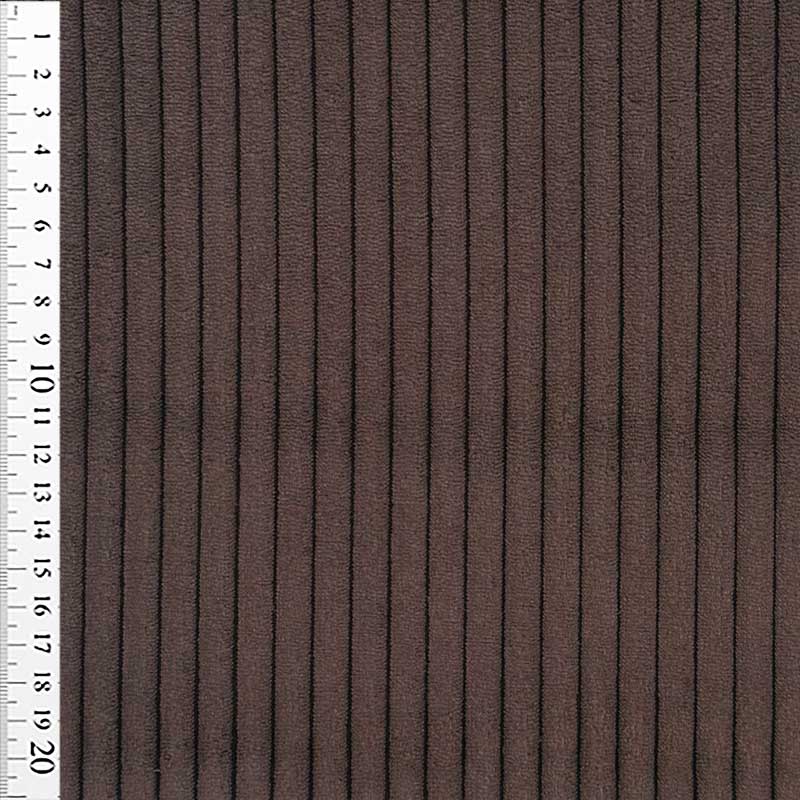 Bredriflet fløjl 9 mm, mørkebrun - KreStoffer