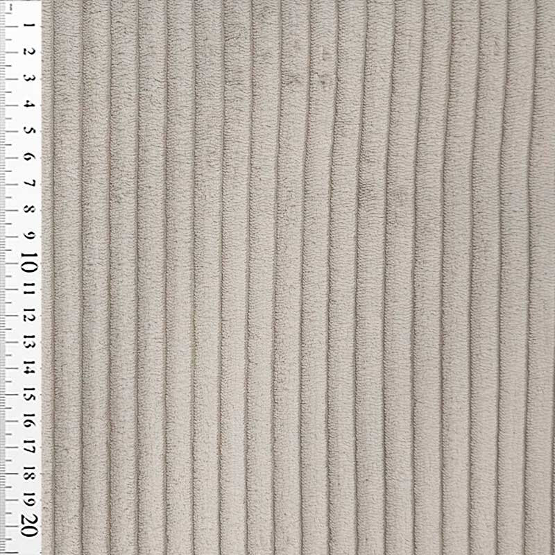 Bredriflet fløjl 9 mm, natur - KreStoffer