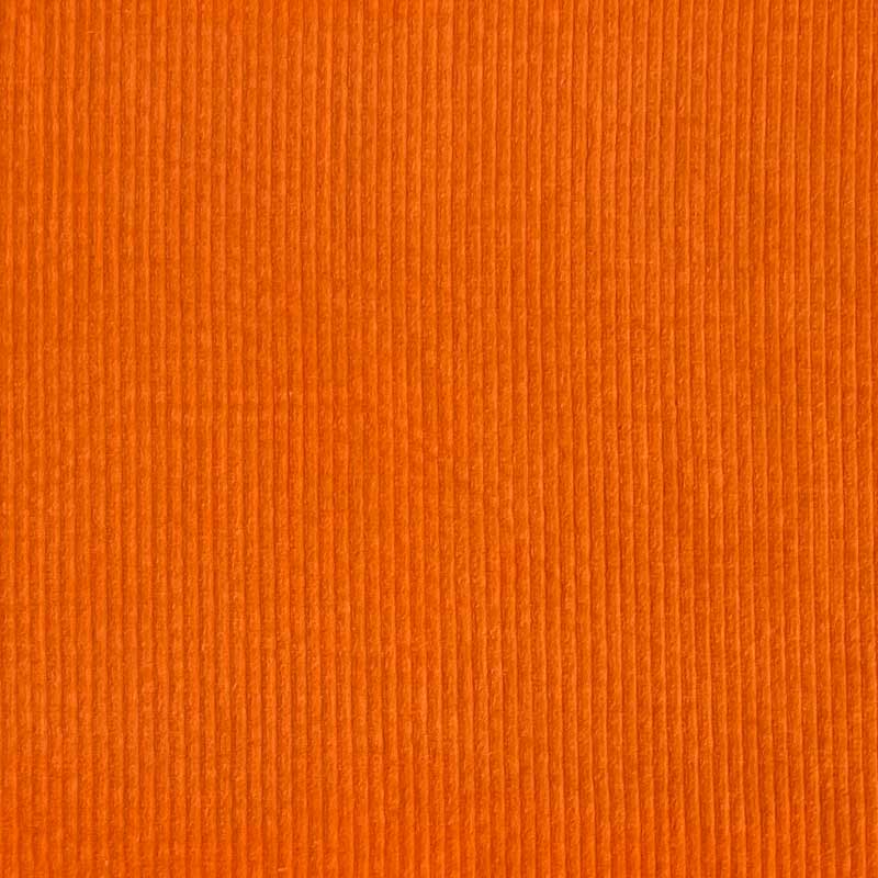 Bredriflet fløjl med stræk, orange - KreStoffer