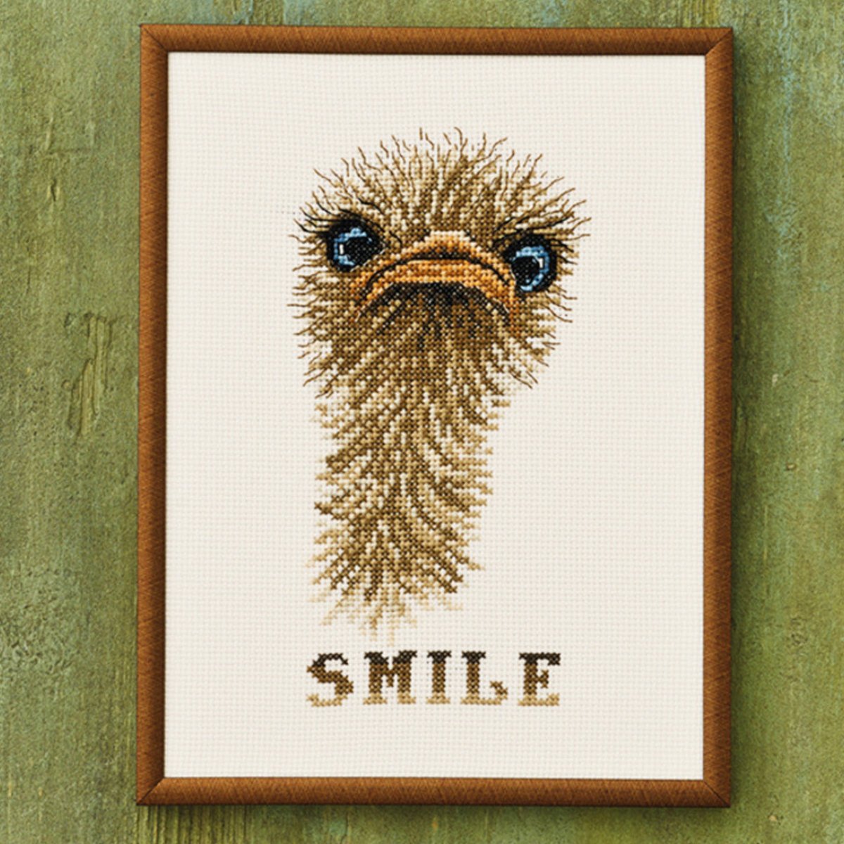 Broderikit Billede med smile struds fra Permin