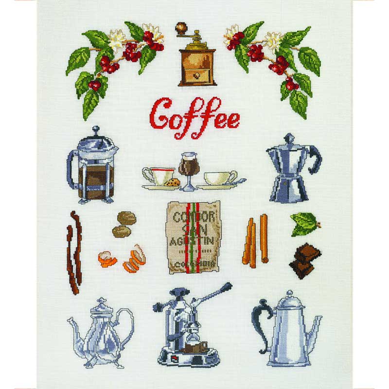 Broderikit - Coffee Time fra Permin - KreStoffer