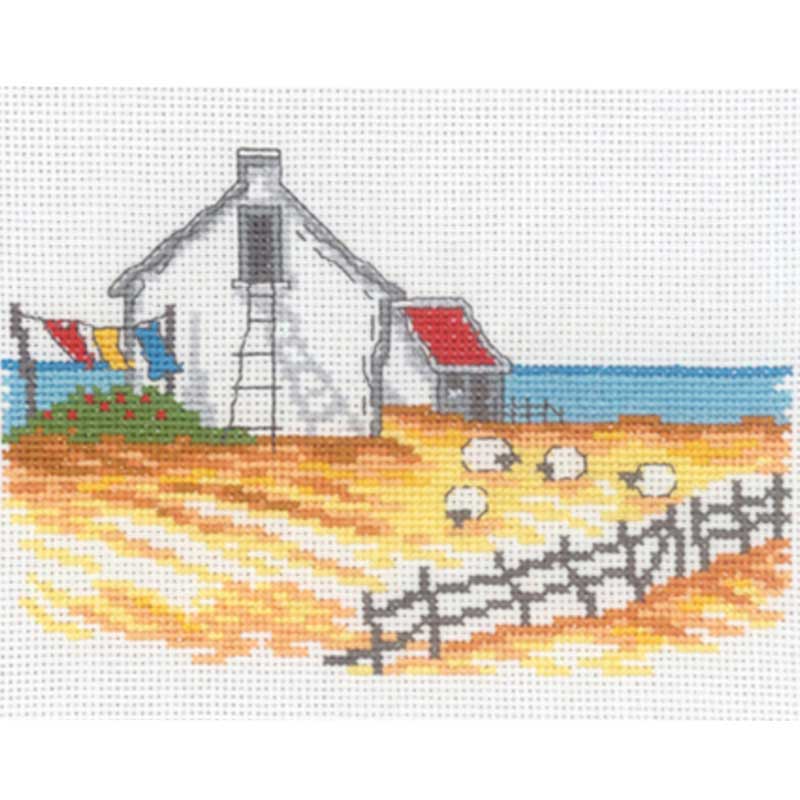 Broderikit - Får på stranden fra Permin - KreStoffer