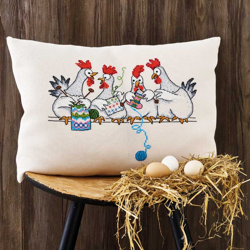 Broderikit - Hønsesnak fra Permin - KreStoffer