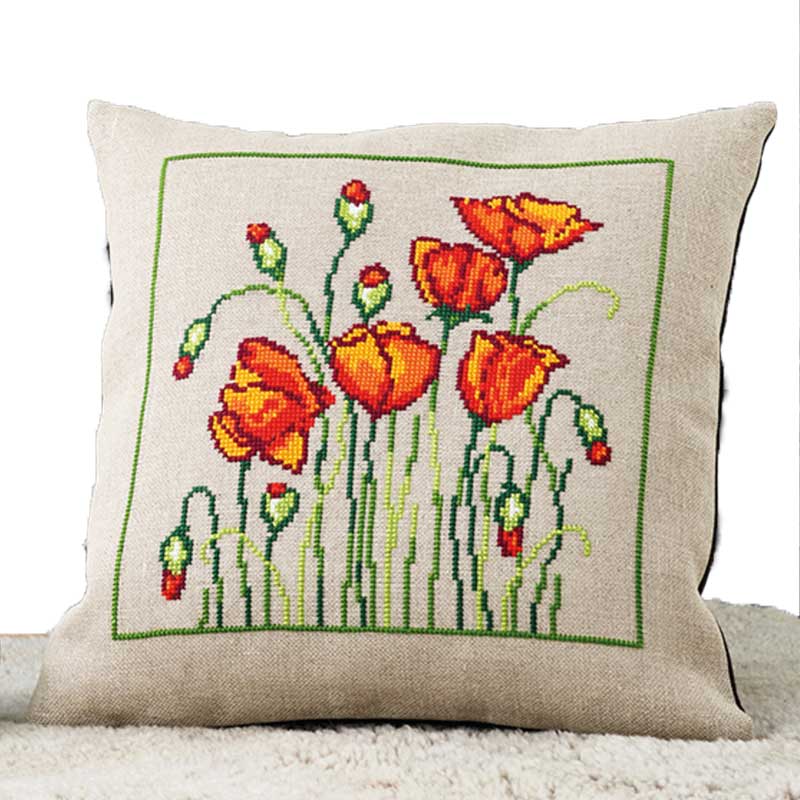Broderikit Vilde valmuer fra Permin
