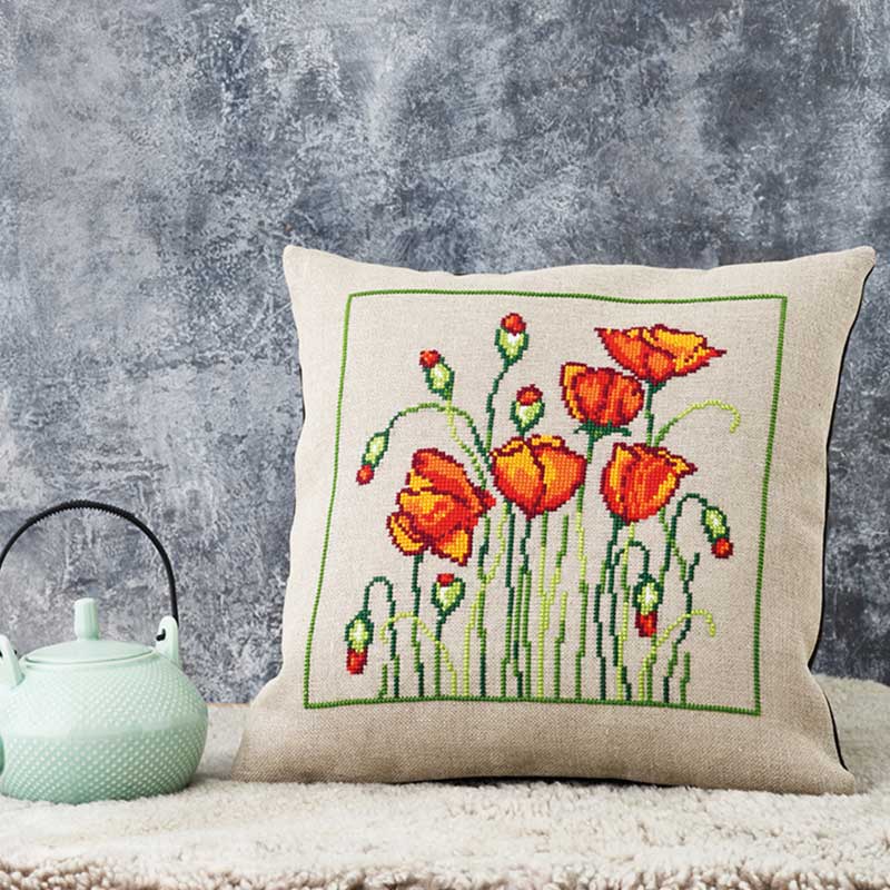 Broderikit Vilde valmuer fra Permin