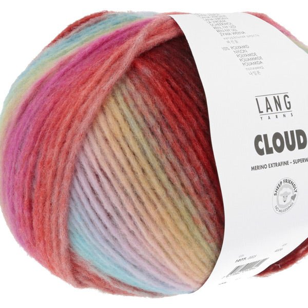Cloud garn fra Lang Yarns Bordeaux grøn blå