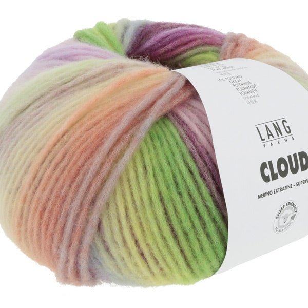 Cloud garn fra Lang Yarns Violet grøn blå gul