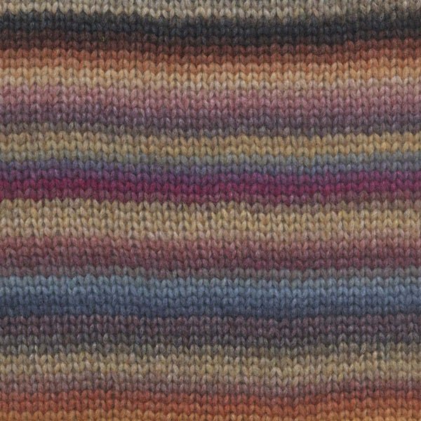 Strikkeprøve Cloud garn fra Lang Yarns Army brun lilla