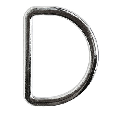 D-ring 35 mm, sølv - KreStoffer