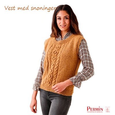 Dagmar Vest med snoninger fra Permin - KreStoffer