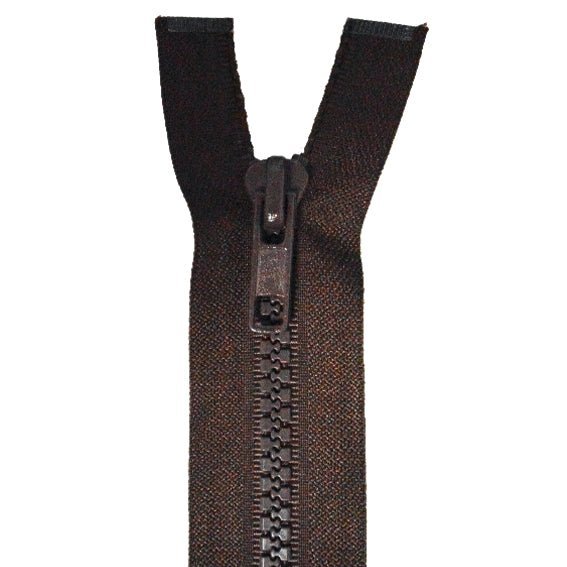 Delbar lynlås 25-80 cm, brun - KreStoffer