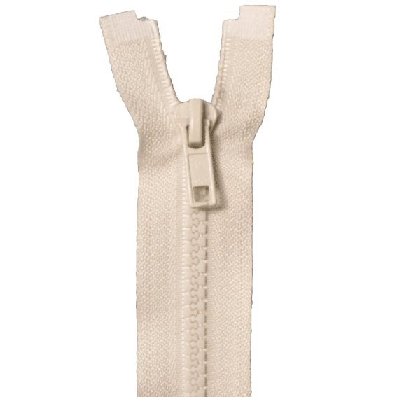 Delbar lynlås 25-80 cm, creme - KreStoffer