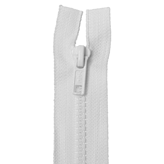 Delbar lynlås 25-80 cm, hvid - KreStoffer