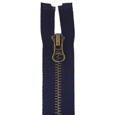 Delbar lynlås 30-80 cm, marine - KreStoffer