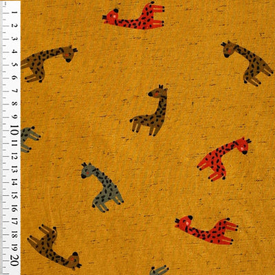 Digital bomuldsjersey med små giraffer - KreStoffer