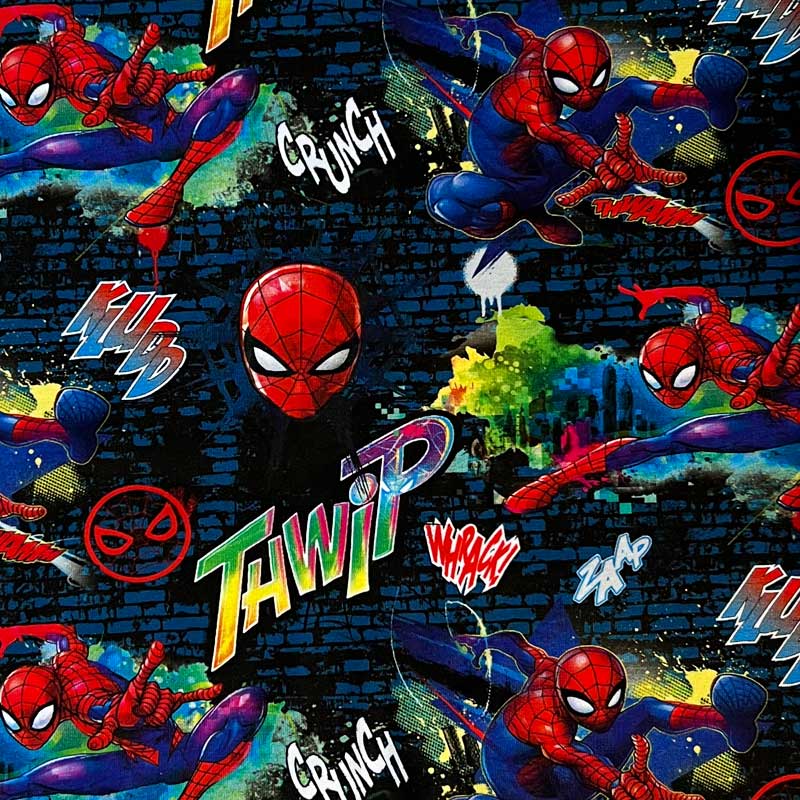 Digital bomuldsjersey med Spiderman fra Marvel - KreStoffer