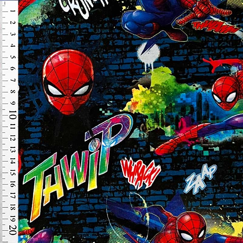 Digital bomuldsjersey med Spiderman fra Marvel - KreStoffer