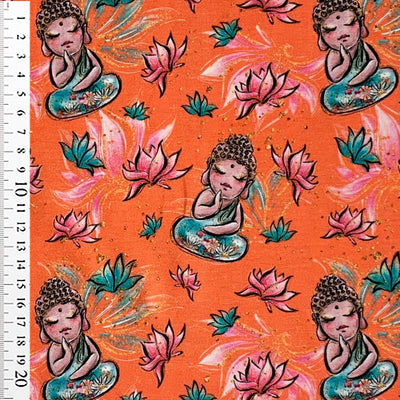 Digital bomuldsjersey med Tropic babygirl - KreStoffer