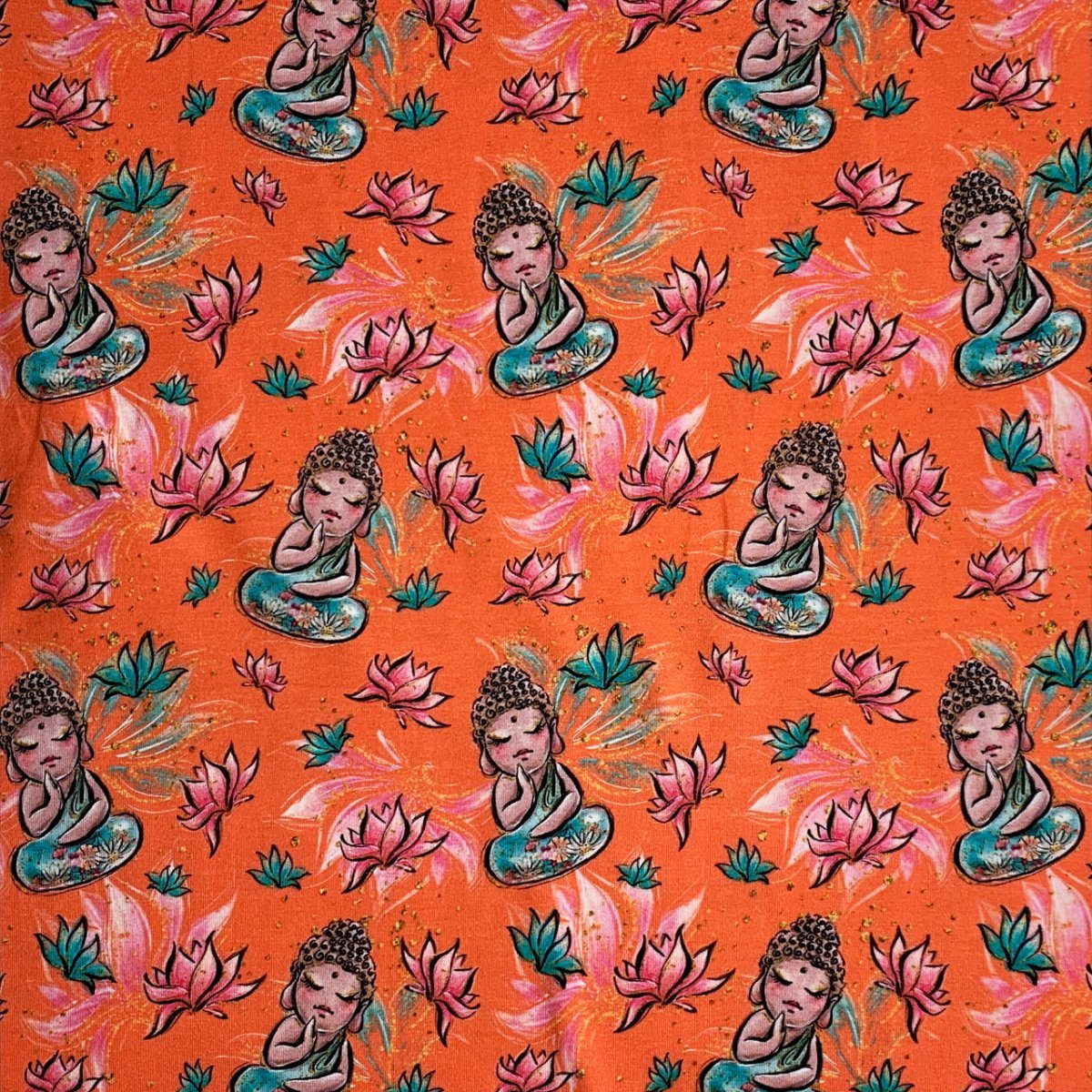 Digital bomuldsjersey med Tropic babygirl