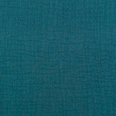 Ensfarvet double gauze, petrol