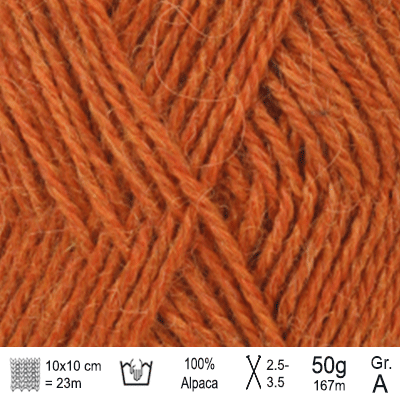 Drops Alpaca garn Orangemeleret mix
