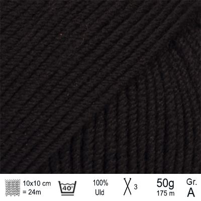 Drops Baby Merino garn Sort