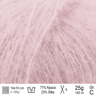 Drops Brushed Alpaca Silk garn Støvet rosa