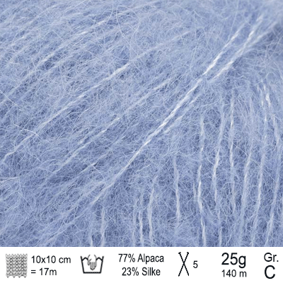 Drops Brushed Alpaca Silk garn Pacific blue