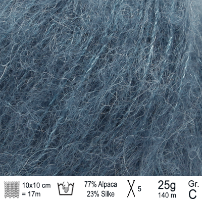 Drops Brushed Alpaca Silk garn Stålblå