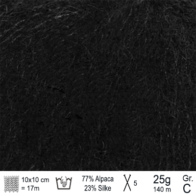Drops Brushed Alpaca Silk garn Sort