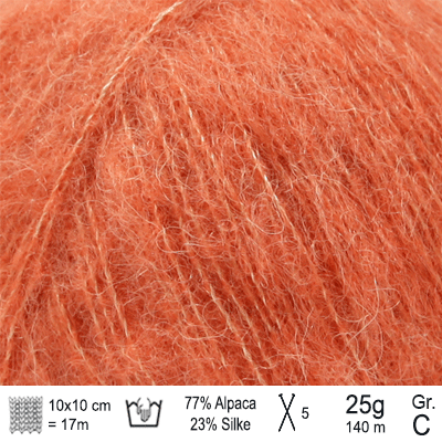 Drops Brushed Alpaca Silk garn Lys rust