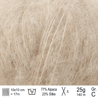 Drops Brushed Alpaca Silk garn Lys beige
