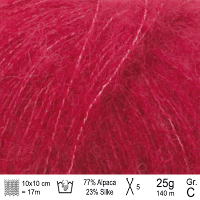 Drops Brushed Alpaca Silk garn Rød