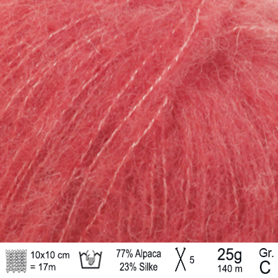 Drops Brushed Alpaca Silk garn Koral