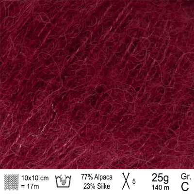 Drops Brushed Alpaca Silk garn Vinrød