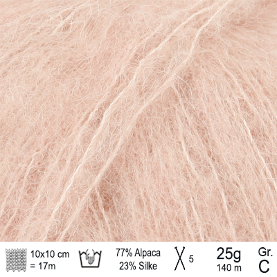 Drops Brushed Alpaca Silk garn Sand rosa