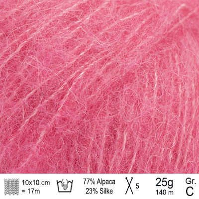 Drops Brushed Alpaca Silk garn Stærk rosa