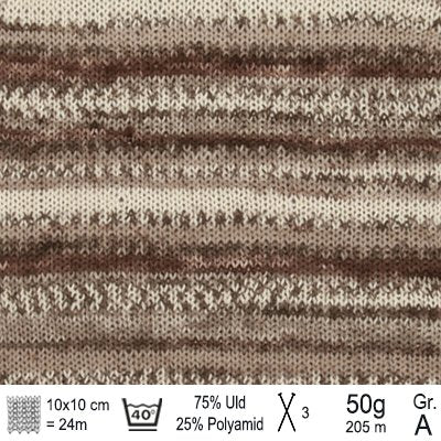 Drops Fabel garn Chokolade print