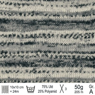 Drops Fabel garn Sort natur print