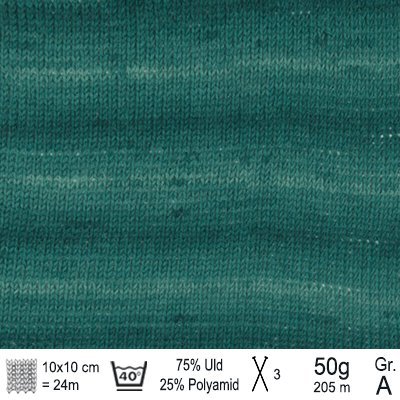 Drops Fabel garn farve Smaragd long print - KreStoffer