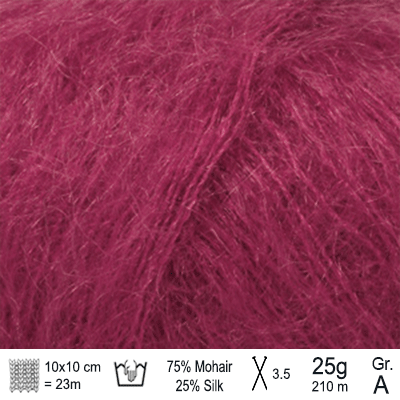 Drops Kid Silk garn farve Mørk rosa - KreStoffer