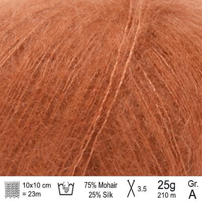 Drops Kid Silk garn farve Rust - KreStoffer