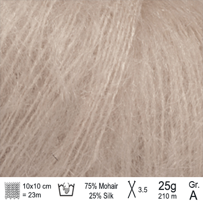 Drops Kid Silk garn farve Lys beige - KreStoffer